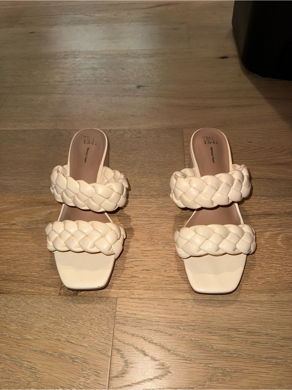 Target Cream Braided Double-Strap Slide Heels - Women